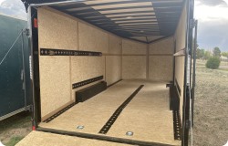 Empty enclosed trailer with e-track.